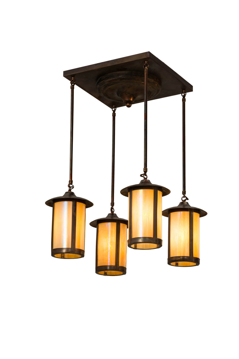 Meyda Tiffany 255206 Four Light Pendant, Vintage Copper