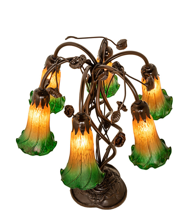 Meyda Tiffany 255800 Six Light Table Lamp, Mahogany Bronze
