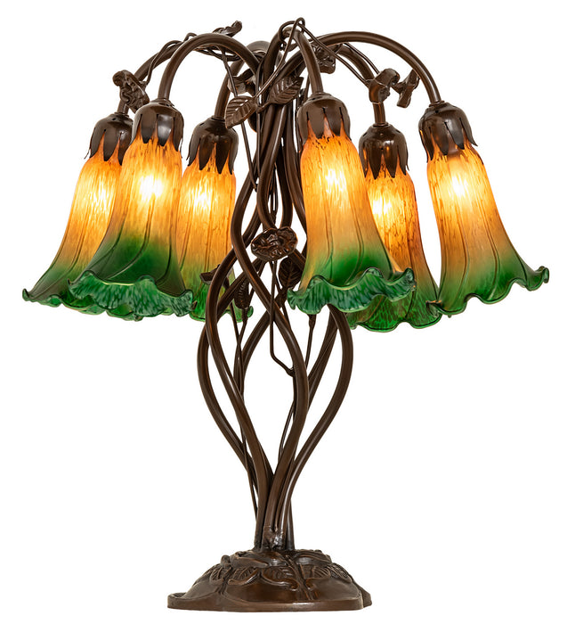 Meyda Tiffany 255800 Six Light Table Lamp, Mahogany Bronze