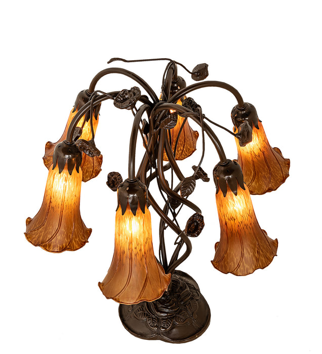Meyda Tiffany 255805 Six Light Table Lamp, Mahogany Bronze