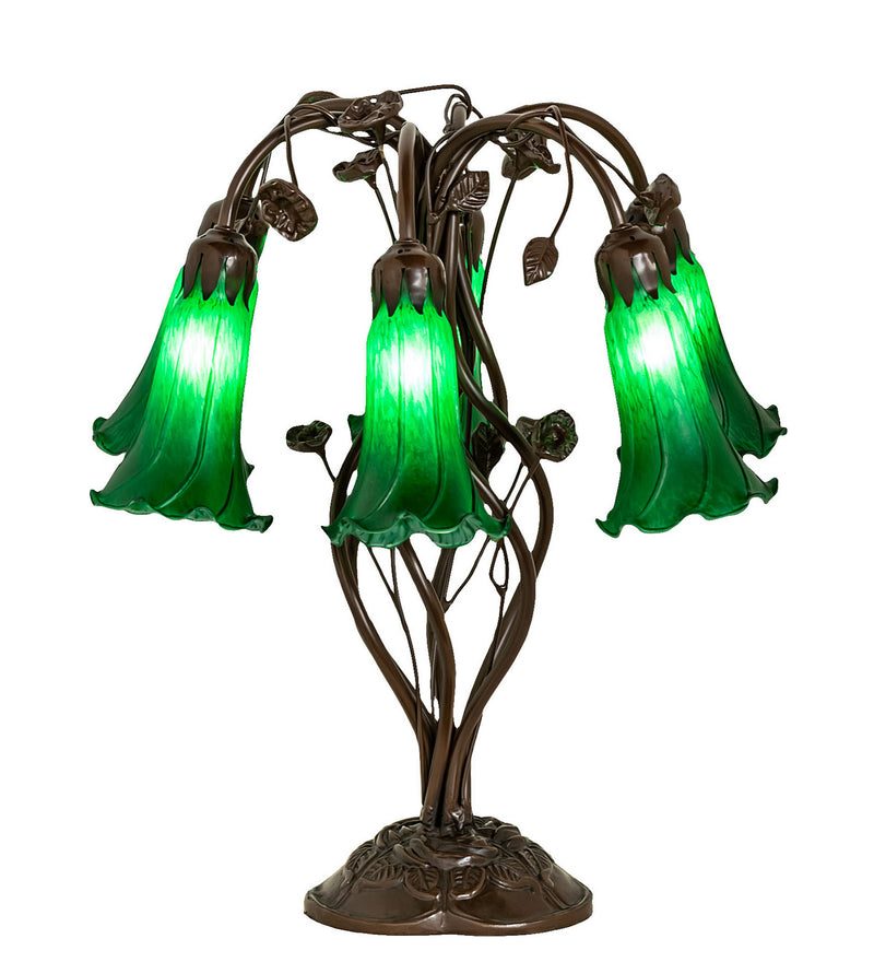 Meyda Tiffany 255806 Six Light Table Lamp, Mahogany Bronze