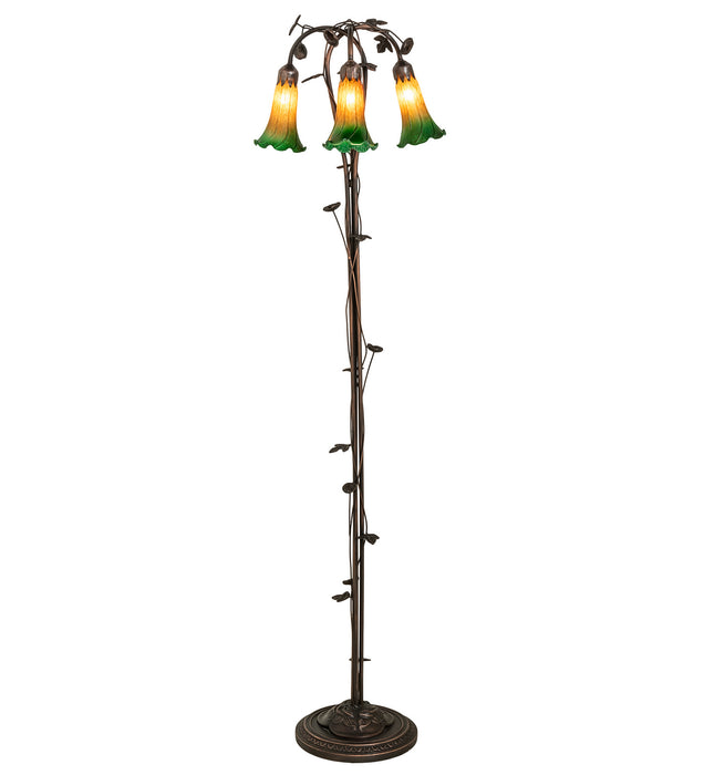 Meyda Tiffany 36973 Three Light Floor Lamp, Mahogany Bronze