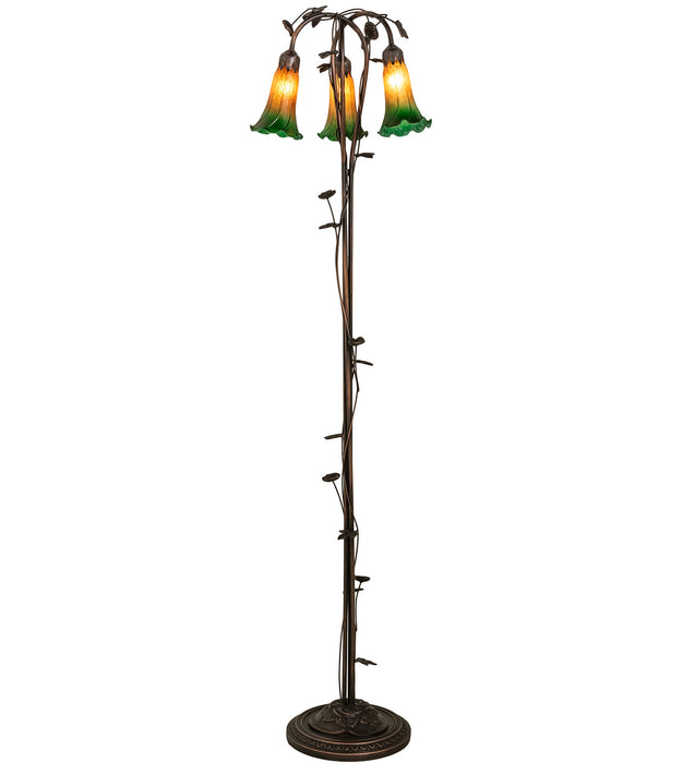 Meyda Tiffany 36973 Three Light Floor Lamp, Mahogany Bronze