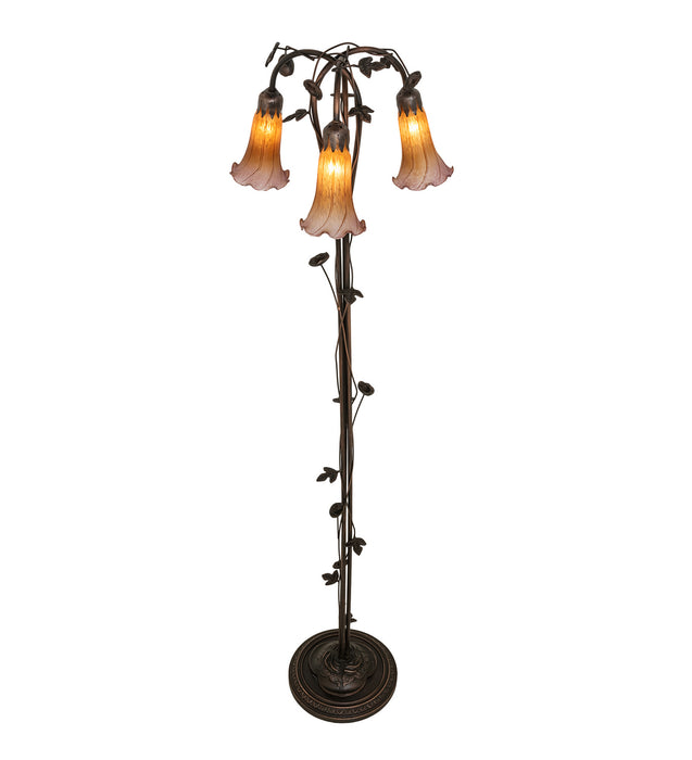 Meyda Tiffany 38635 Three Light Floor Lamp, Mahogany Bronze