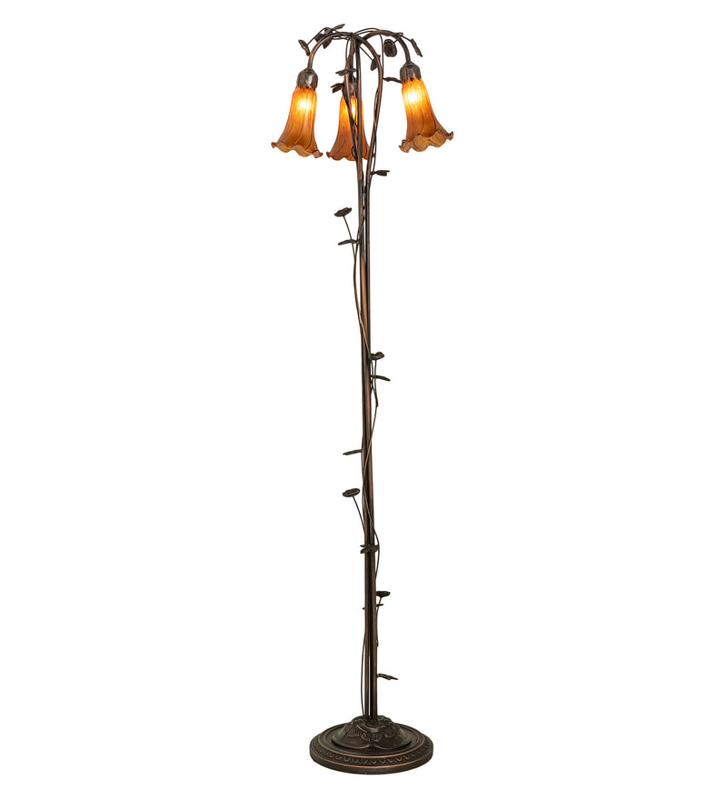 Meyda Tiffany 71881 Three Light Floor Lamp, Mahogany Bronze