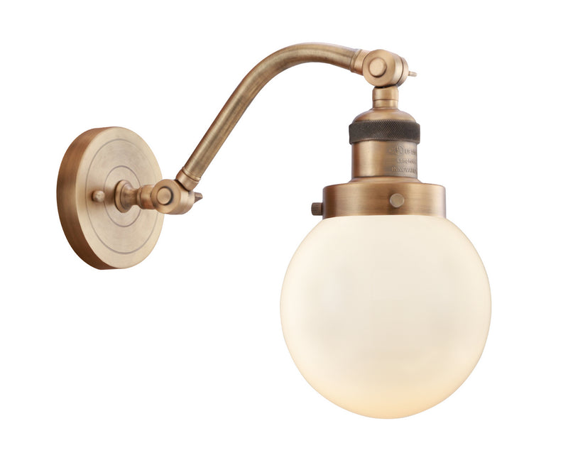 Innovations 515-1W-BB-G201-6 One Light Wall Sconce, Brushed Brass