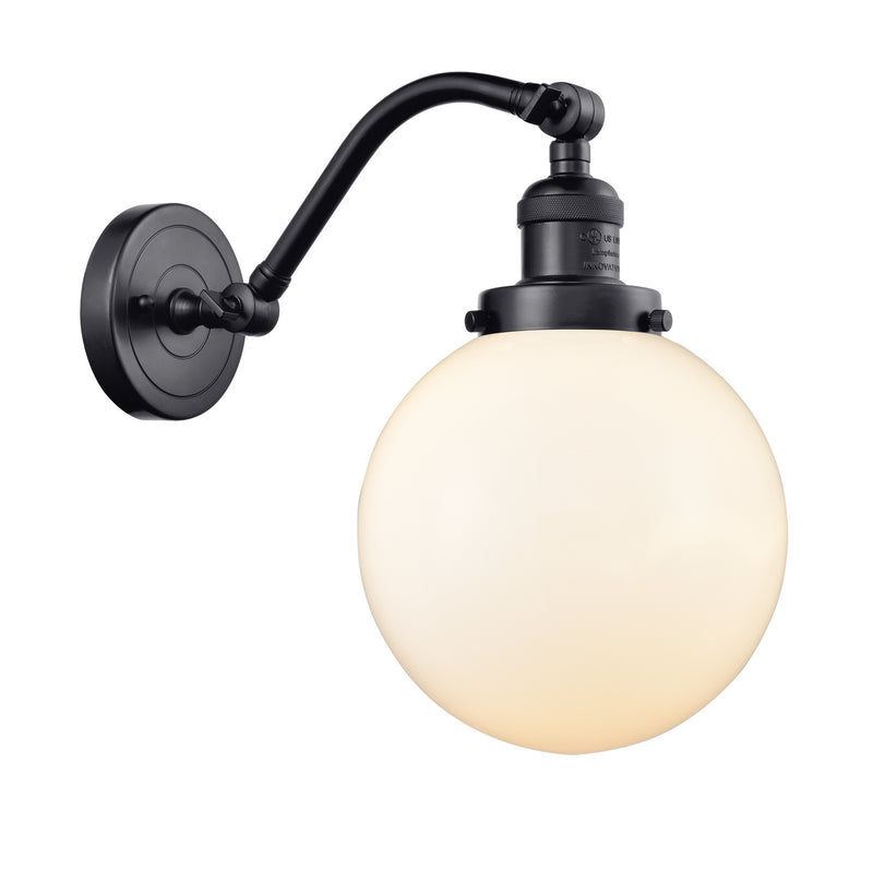Innovations 515-1W-BK-G201-8-LED LED Wall Sconce, Matte Black