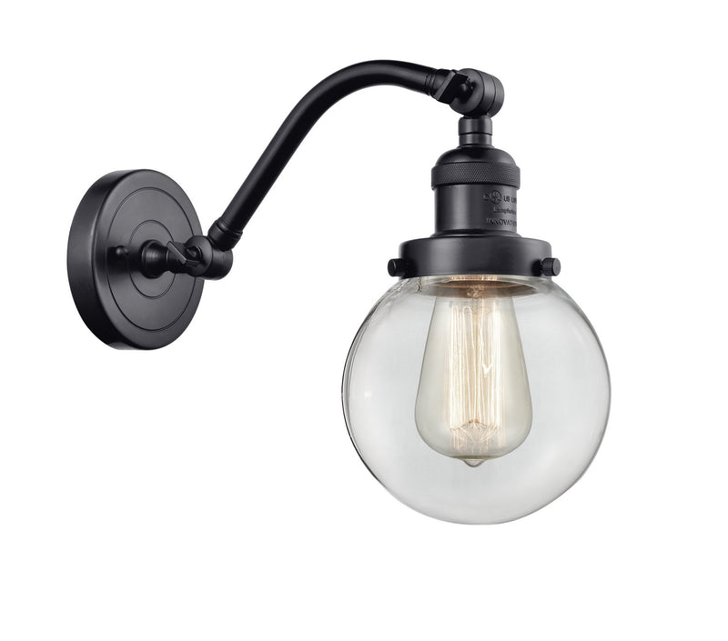 Innovations 515-1W-BK-G202-6 One Light Wall Sconce, Matte Black