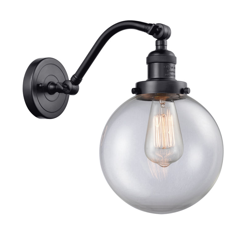 Innovations 515-1W-BK-G202-8-LED LED Wall Sconce, Matte Black