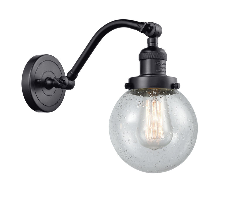 Innovations 515-1W-BK-G204-6-LED LED Wall Sconce, Matte Black