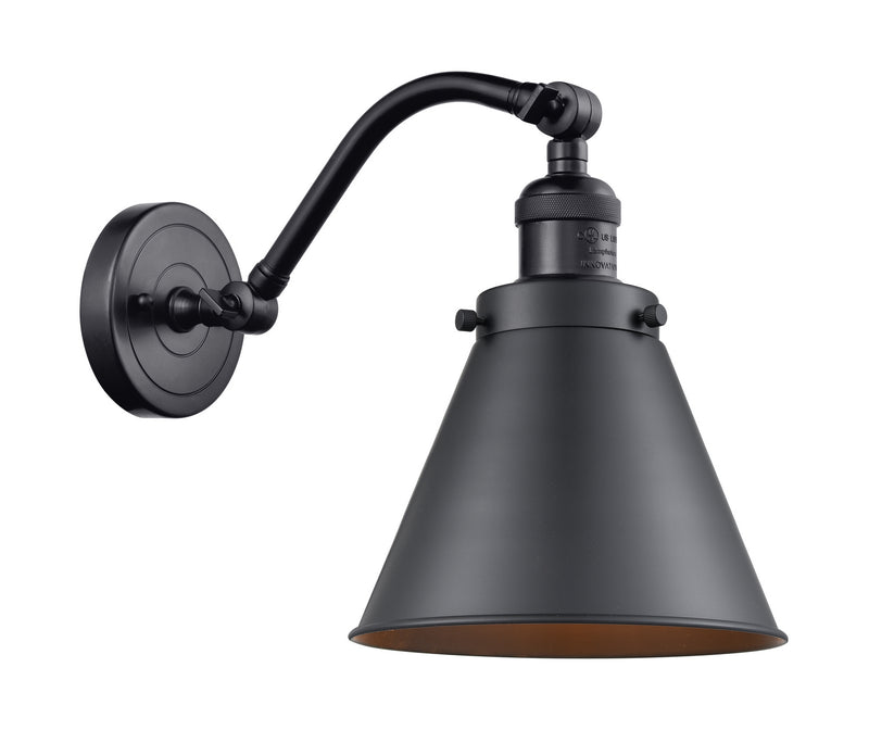 Innovations 515-1W-BK-M13-BK One Light Wall Sconce, Matte Black