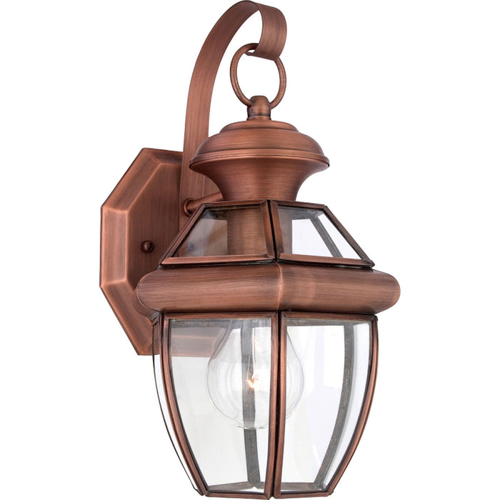Quoizel NY8315AC One Light Outdoor Wall Lantern, Aged Copper