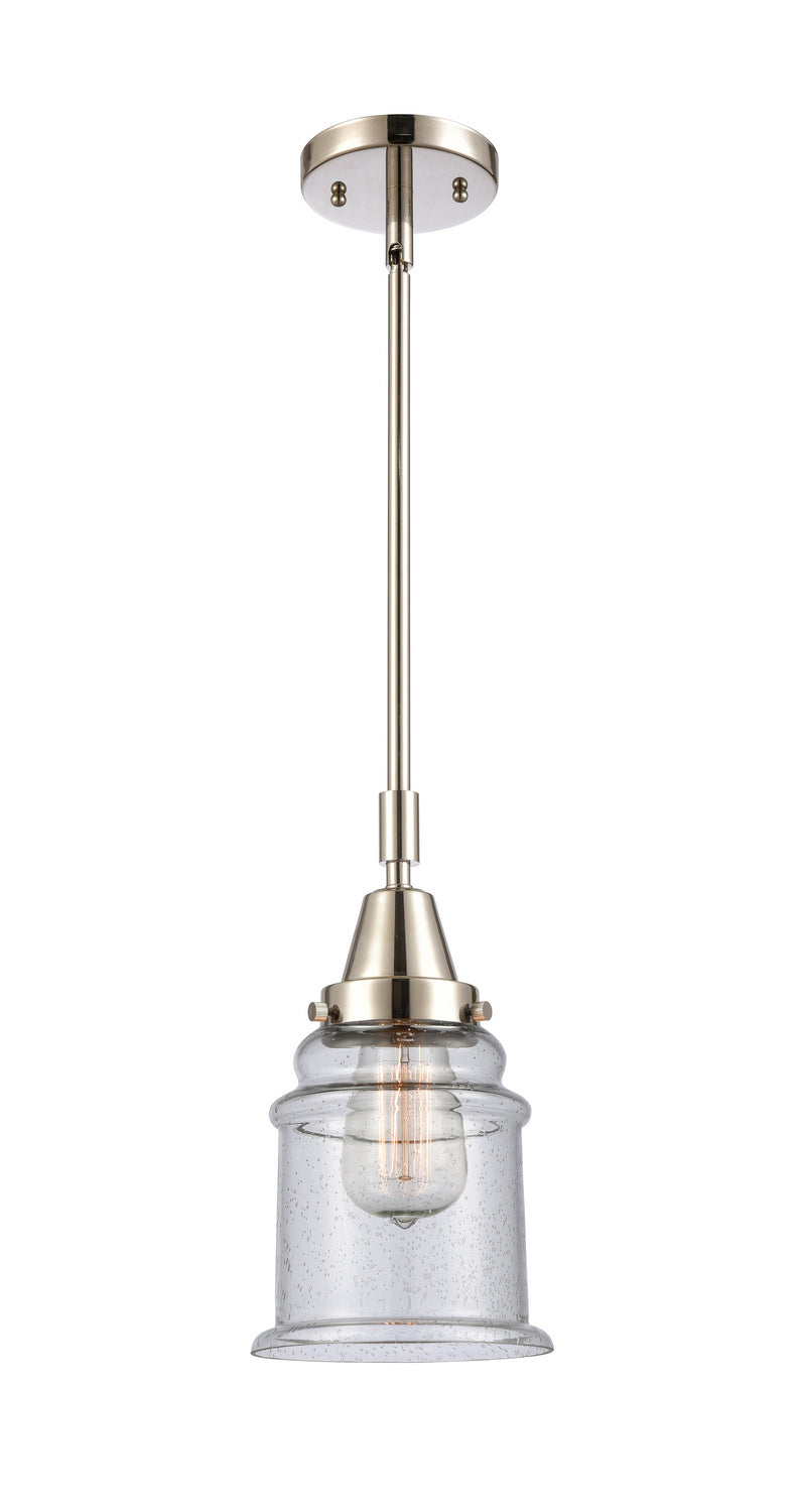 Innovations 447-1S-PN-G184 One Light Mini Pendant, Polished Nickel