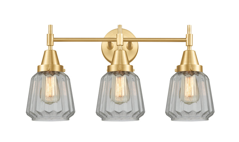 Innovations 447-3W-SG-G142 Three Light Bath Vanity, Satin Gold