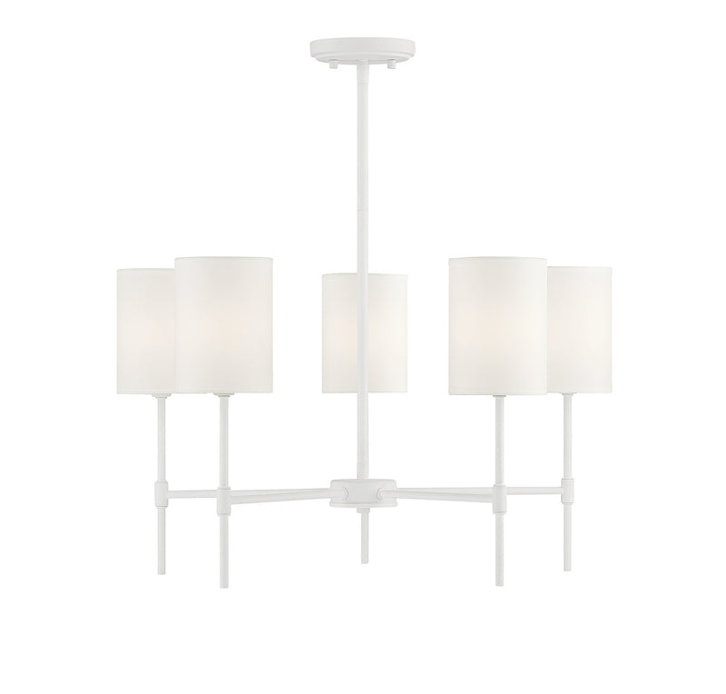 Meridian M10067BQW Five Light Chandelier, Bisque White