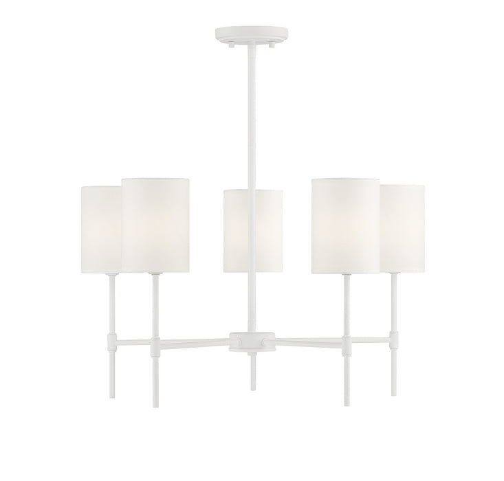 Meridian M10067BQW Five Light Chandelier, Bisque White