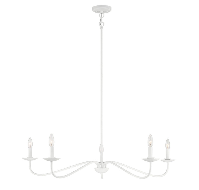 Meridian M10085BQW Five Light Chandelier, Bisque White