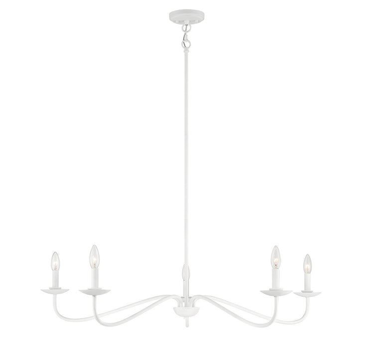 Meridian M10085BQW Five Light Chandelier, Bisque White