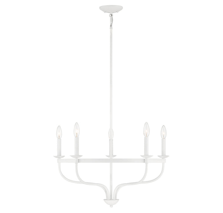 Meridian M10087BQW Five Light Chandelier, Bisque White