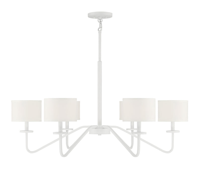 Meridian M10092BQW Six Light Chandelier, Bisque White
