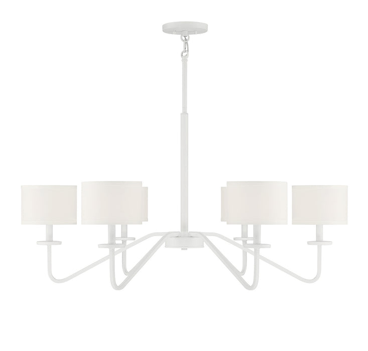 Meridian M10092BQW Six Light Chandelier, Bisque White