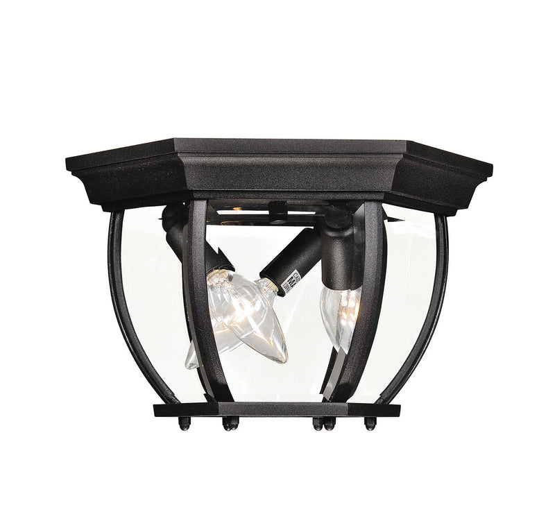 Meridian M50059BK Three Light Outdoor Flush Mount, Black