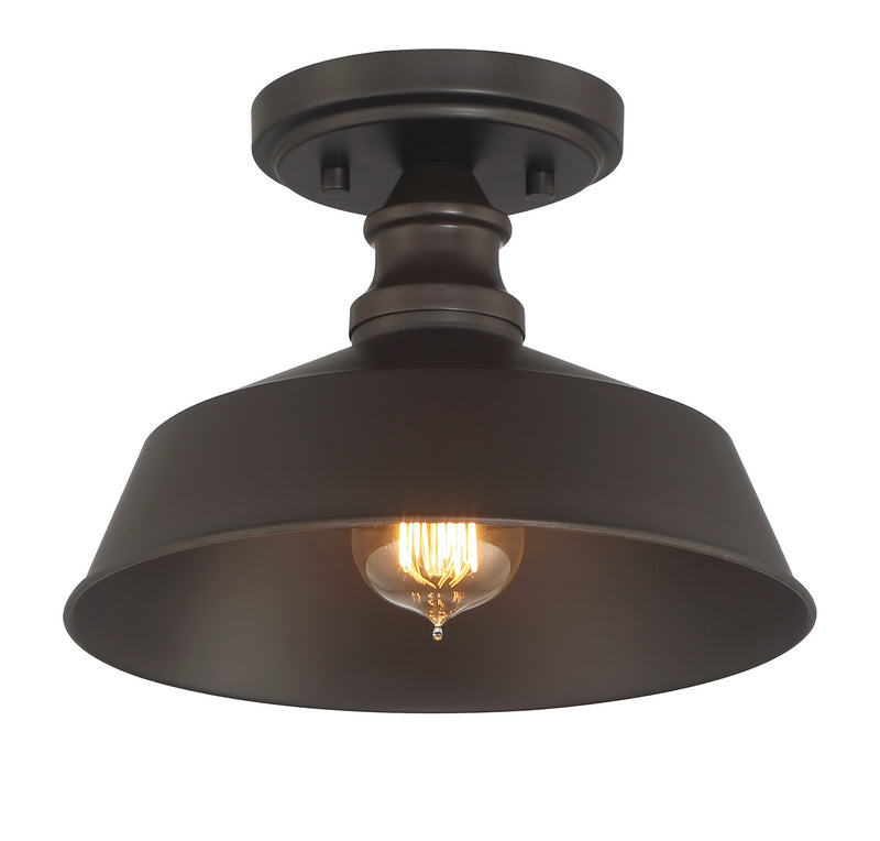 Meridian M60068ORB One Light Semi-Flush Mount, Oil Rubbed Bronze