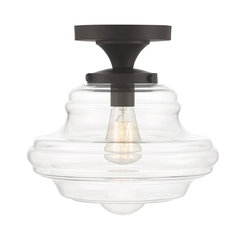 Meridian M60069ORB One Light Semi-Flush Mount, Oil Rubbed Bronze