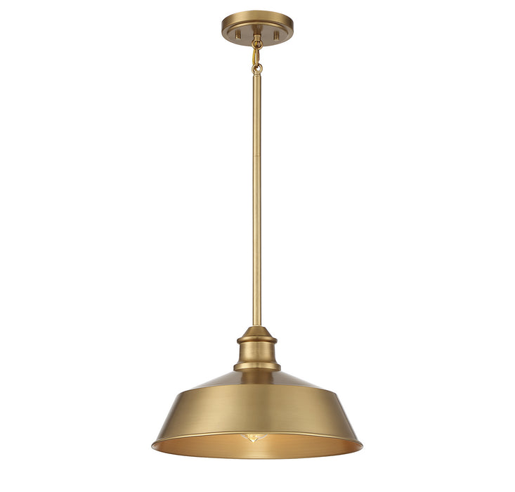 Meridian M7021NB One Light Pendant, Natural Brass