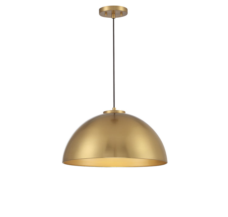 Meridian M7024NB One Light Pendant, Natural Brass