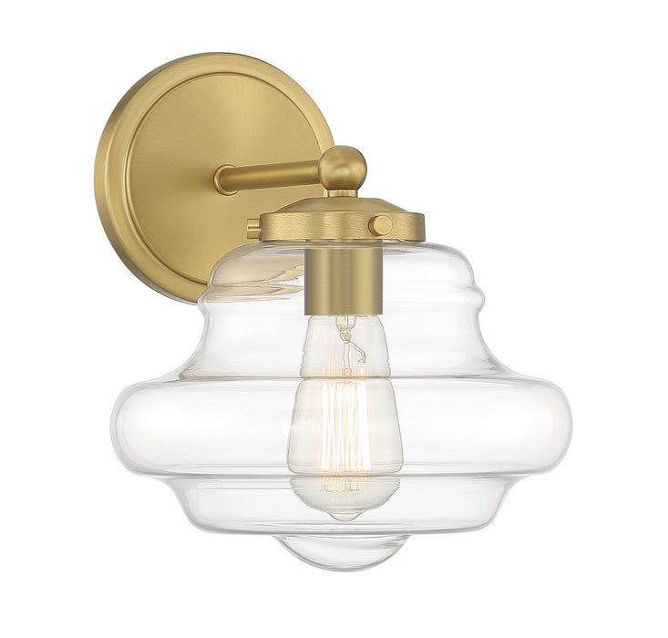 Meridian M90091NB One Light Wall Sconce, Natural Brass