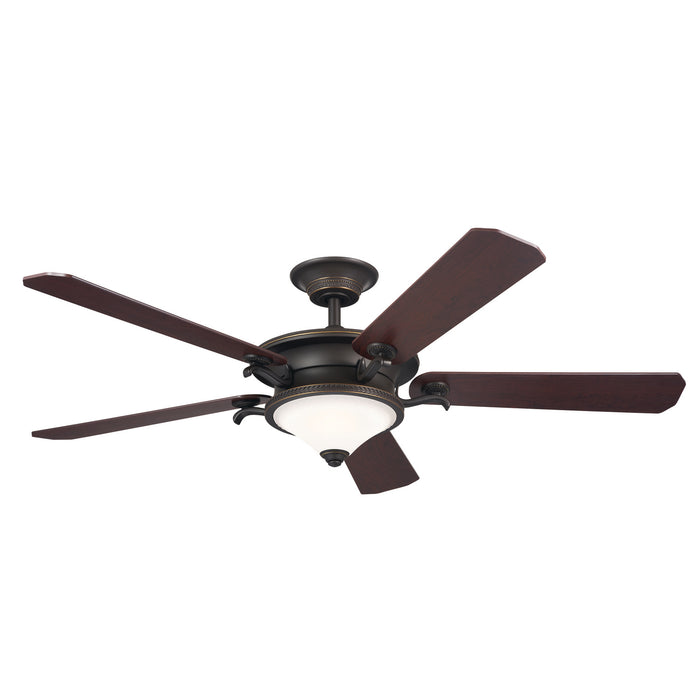 Kichler 300370OZ 60" Ceiling Fan, Olde Bronze with Gold Highlights