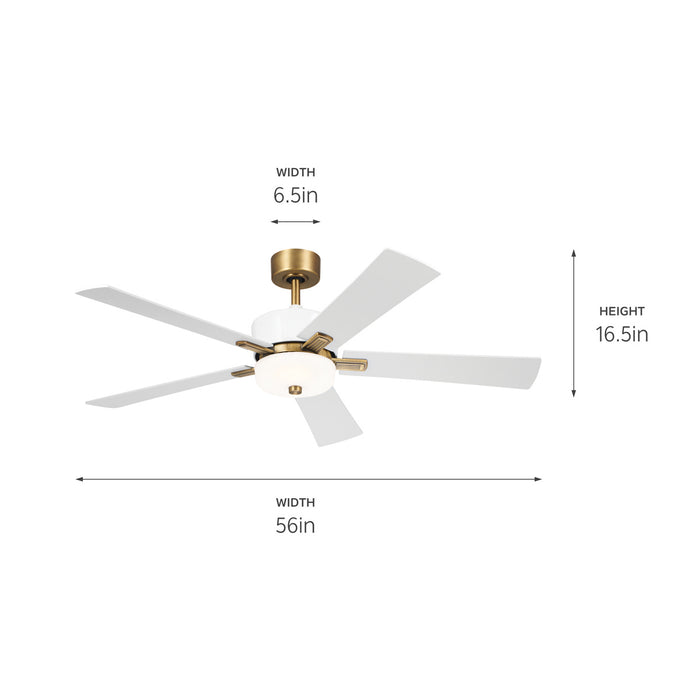 Kichler 300395WH 56" Ceiling Fan, Brushed Natural Brass