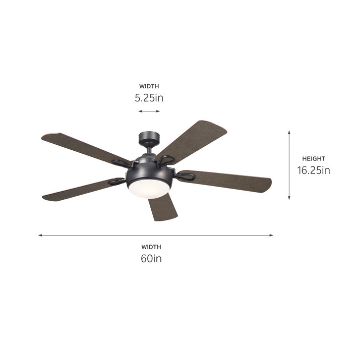 Kichler 300415AVI 60" Ceiling Fan, Anvil Iron