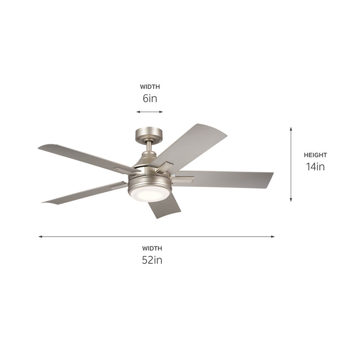Kichler 310075NI 52" Ceiling Fan, Brushed Nickel