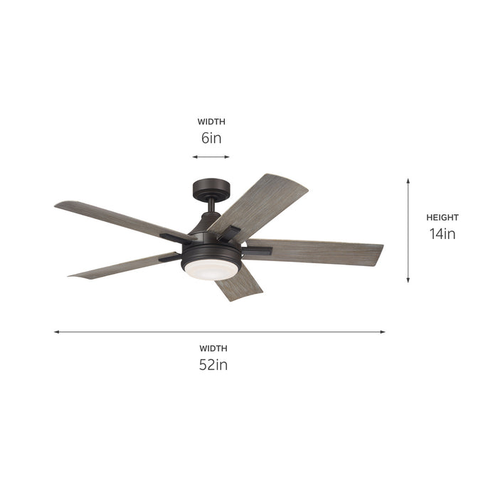 Kichler 310075OZ 52" Ceiling Fan, Olde Bronze