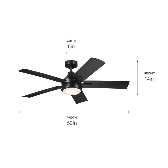 Kichler 310075SBK 52" Ceiling Fan, Satin Black