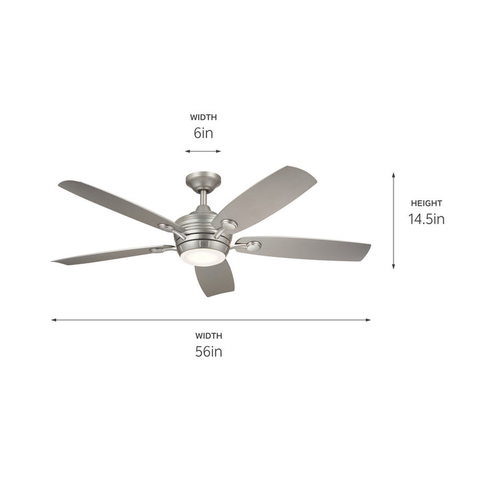 Kichler 310080NI 56" Ceiling Fan, Brushed Nickel