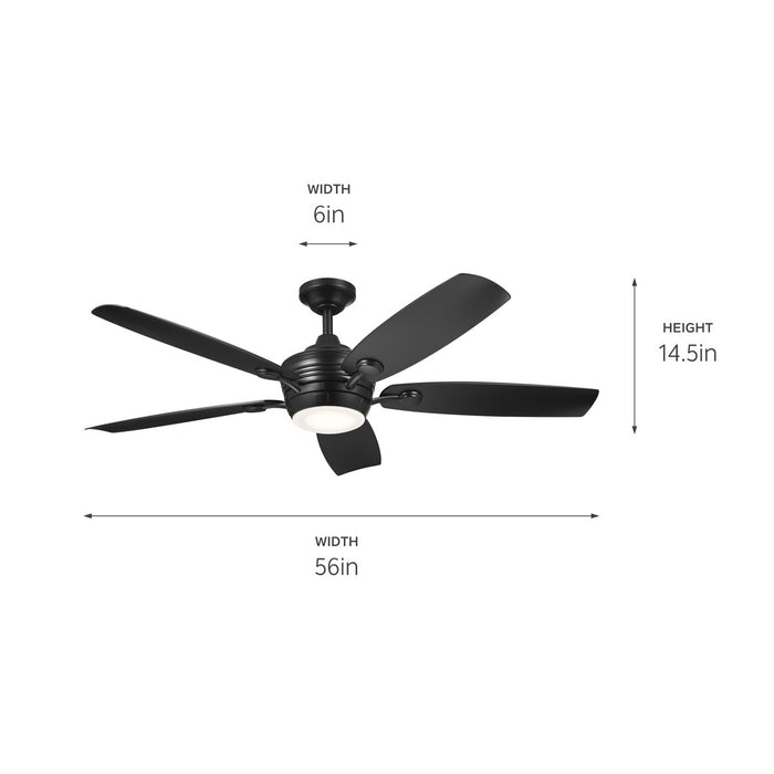Kichler 310080SBK 56" Ceiling Fan, Satin Black