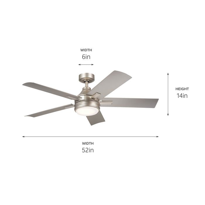 Kichler 310126NI 52" Ceiling Fan, Brushed Nickel