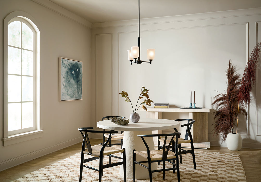 Kichler 43670BK Three Light Mini Chandelier, Black