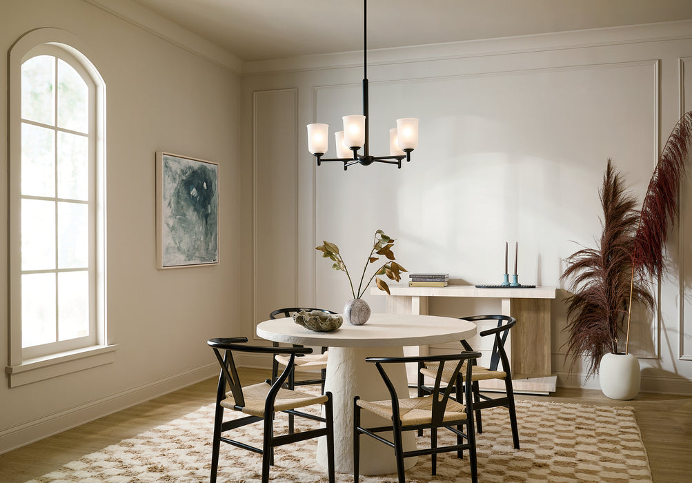 Kichler 43671BK Five Light Chandelier, Black