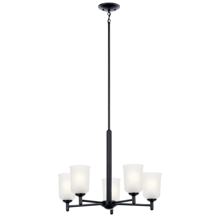 Kichler 43671BK Five Light Chandelier, Black