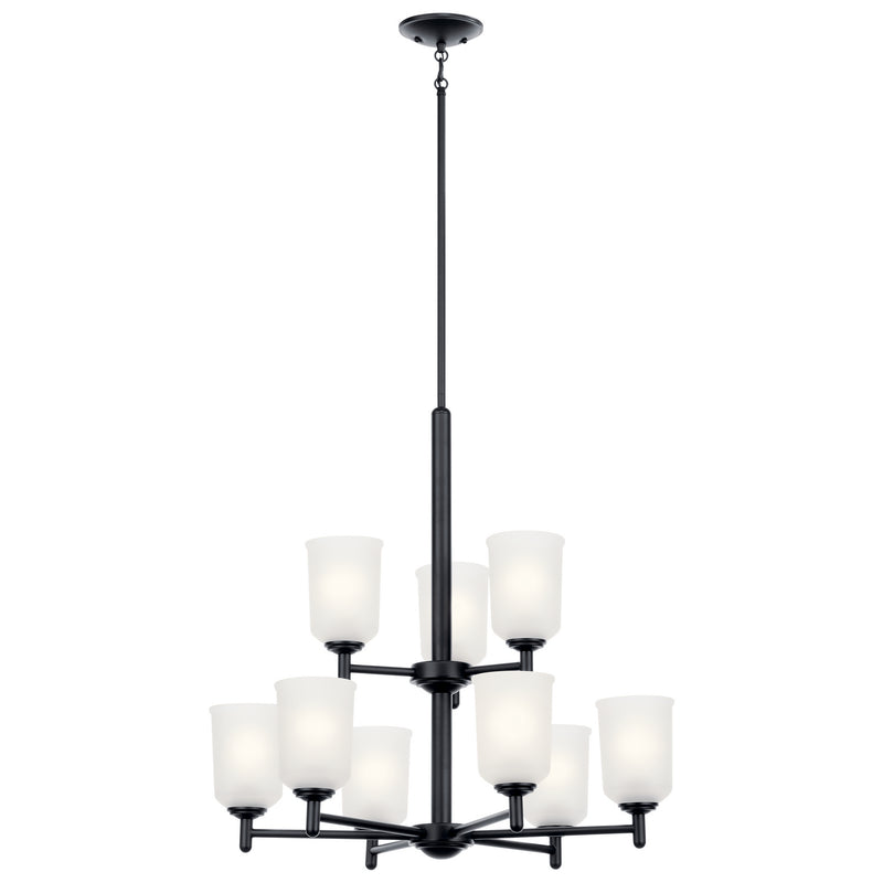 Kichler 43672BK Nine Light Chandelier, Black