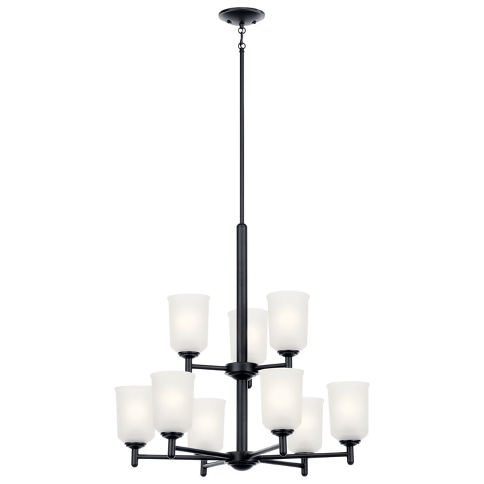 Kichler 43672BK Nine Light Chandelier, Black