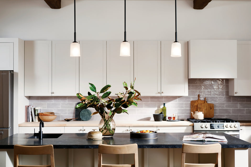 Kichler 43674BK One Light Mini Pendant, Black