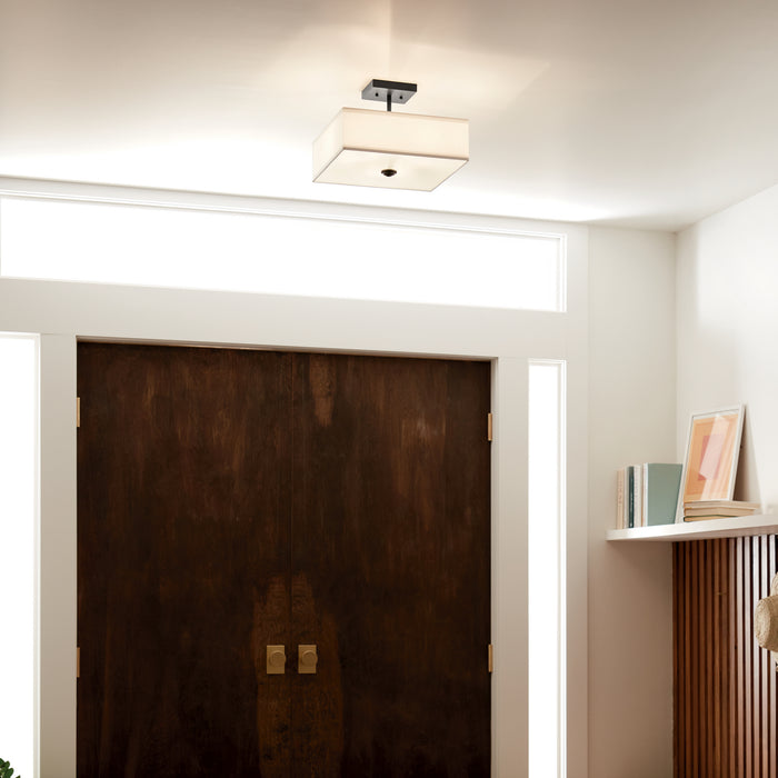Kichler 43691BK Three Light Semi Flush Mount, Black