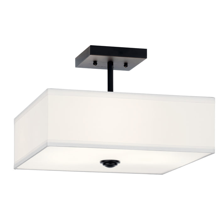 Kichler 43691BK Three Light Semi Flush Mount, Black