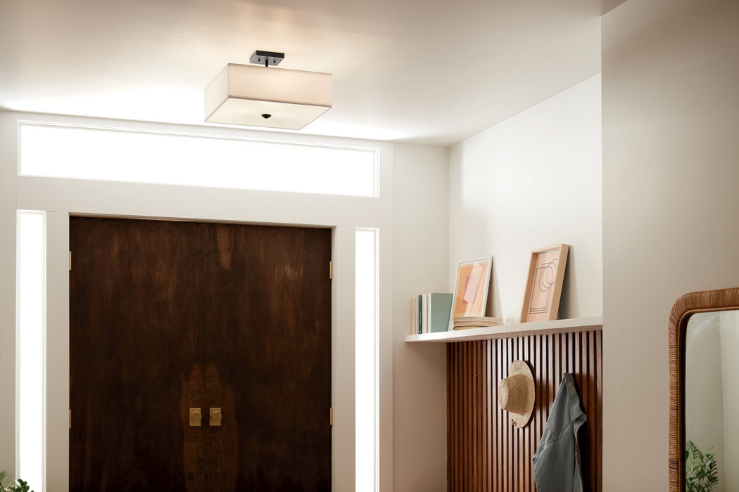 Kichler 43693BK Three Light Semi Flush Mount, Black