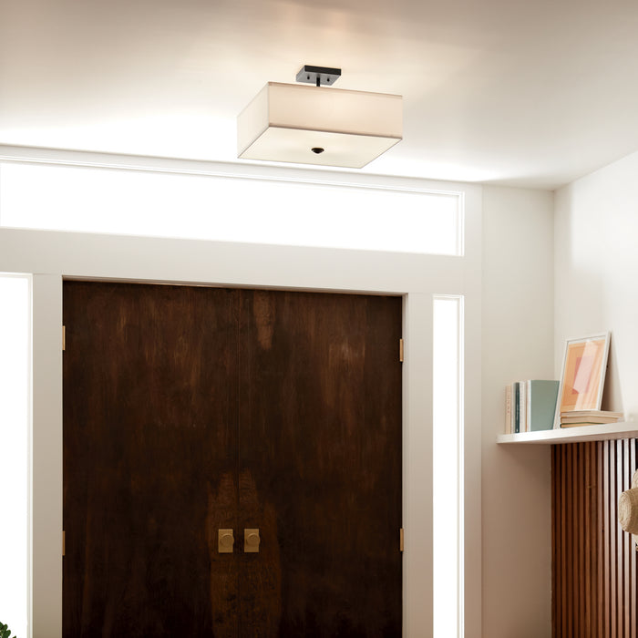 Kichler 43693BK Three Light Semi Flush Mount, Black